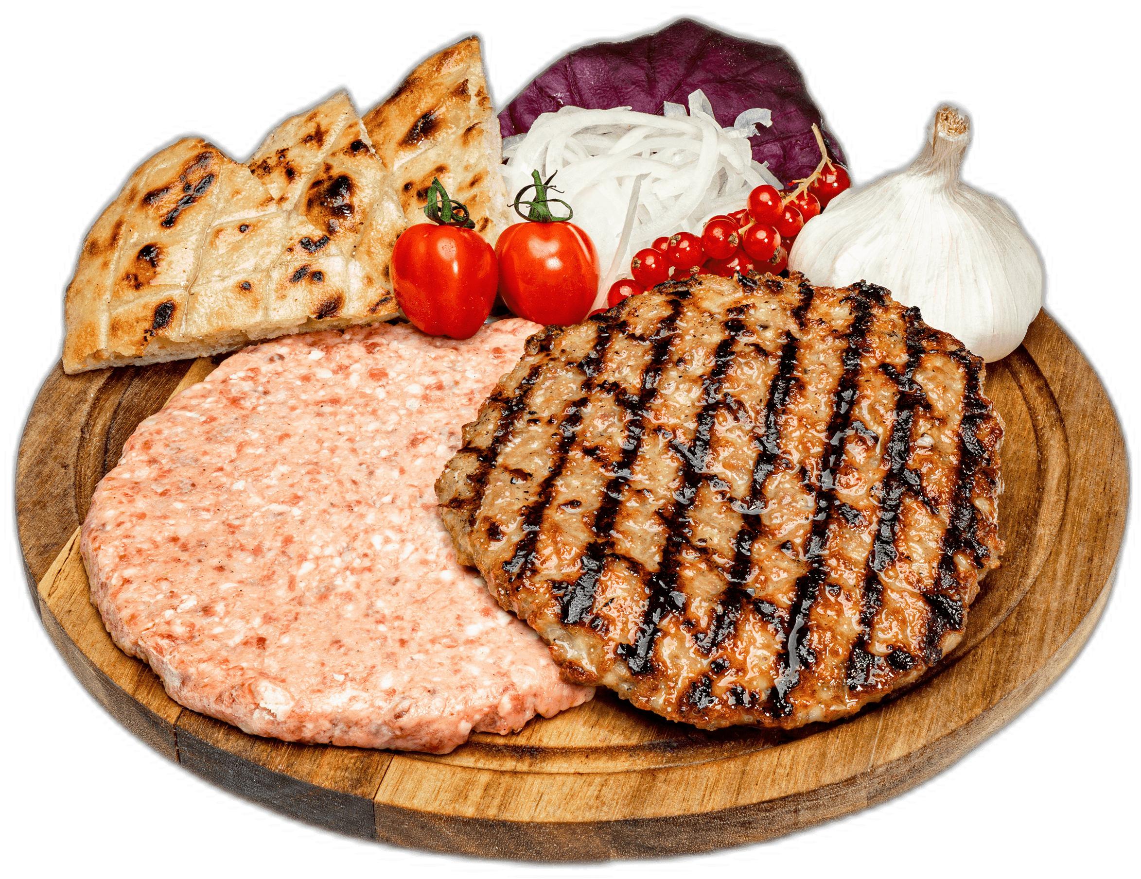 Gurmanska Pljeskavica Grillplatte mit Lepinje und frischen Zutaten